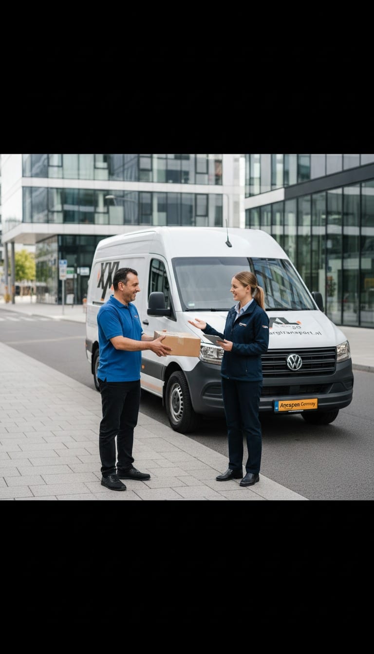 XXL Cargo Transport medewerker overhandigt een pakket – dagelijkse bezorging Benelux